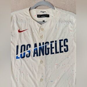 Dodgers Authentic Nike Cream Speckled Jersey